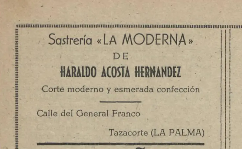 Publicidad La Palma, 1952